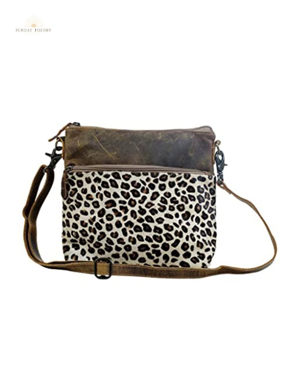 Hair On Leather Leopard Hobo Handbag Women Cowhide Shoulder Purse